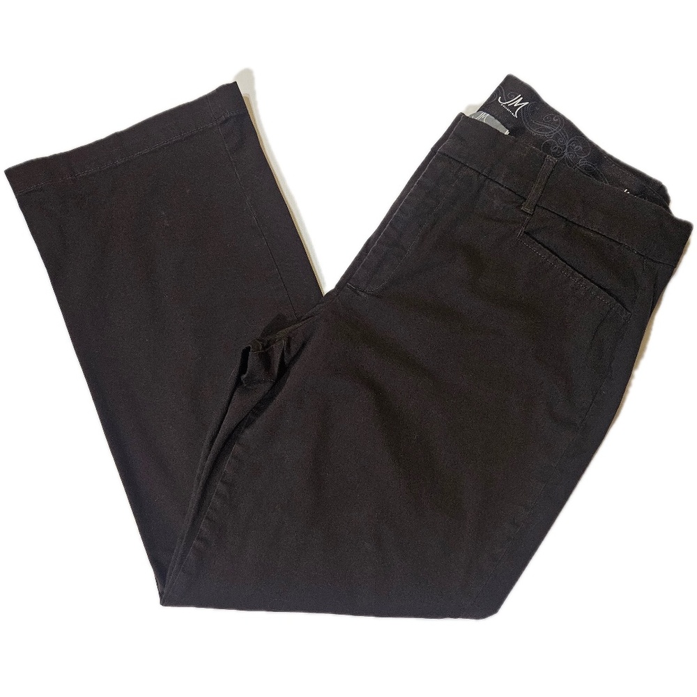 JM Collection‎ Pants Womens 16 Brown Twill Straight Leg Chino Stretch Casual